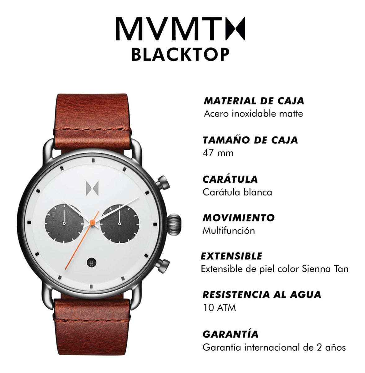 Reloj MVMT Hombre Cuero 28000010-D Blacktop